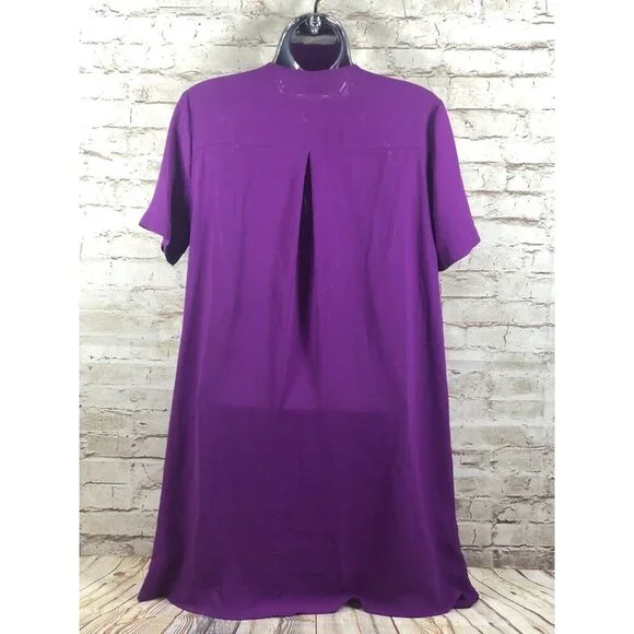 LUSH womens S lavender purple fold over front tunic blouse - Picture 5 of 10